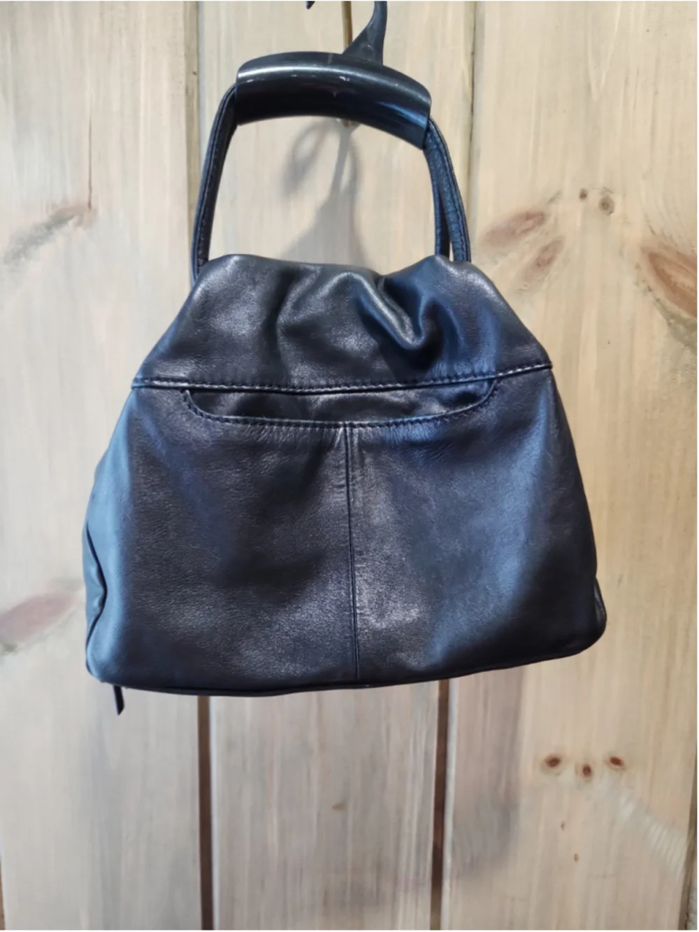 Hobo Darling Crossbody Satchel Black Leather Top Handle Crossbody Bag,EUC